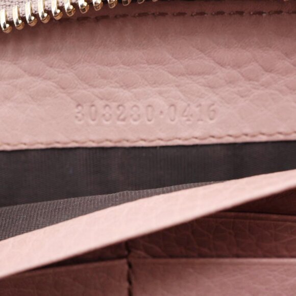 Gucci  Soho Pebbled Calfskin Zip Around Wallet Pink 308280 - Picture 14 of 14